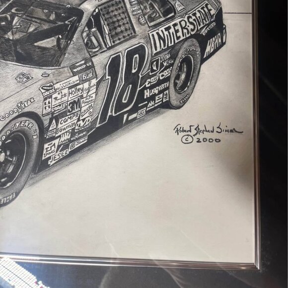 Bobby Labonte original charcoal drawing by Robert Stephen Simon 2000 (29x25) - Picture 5 of 5